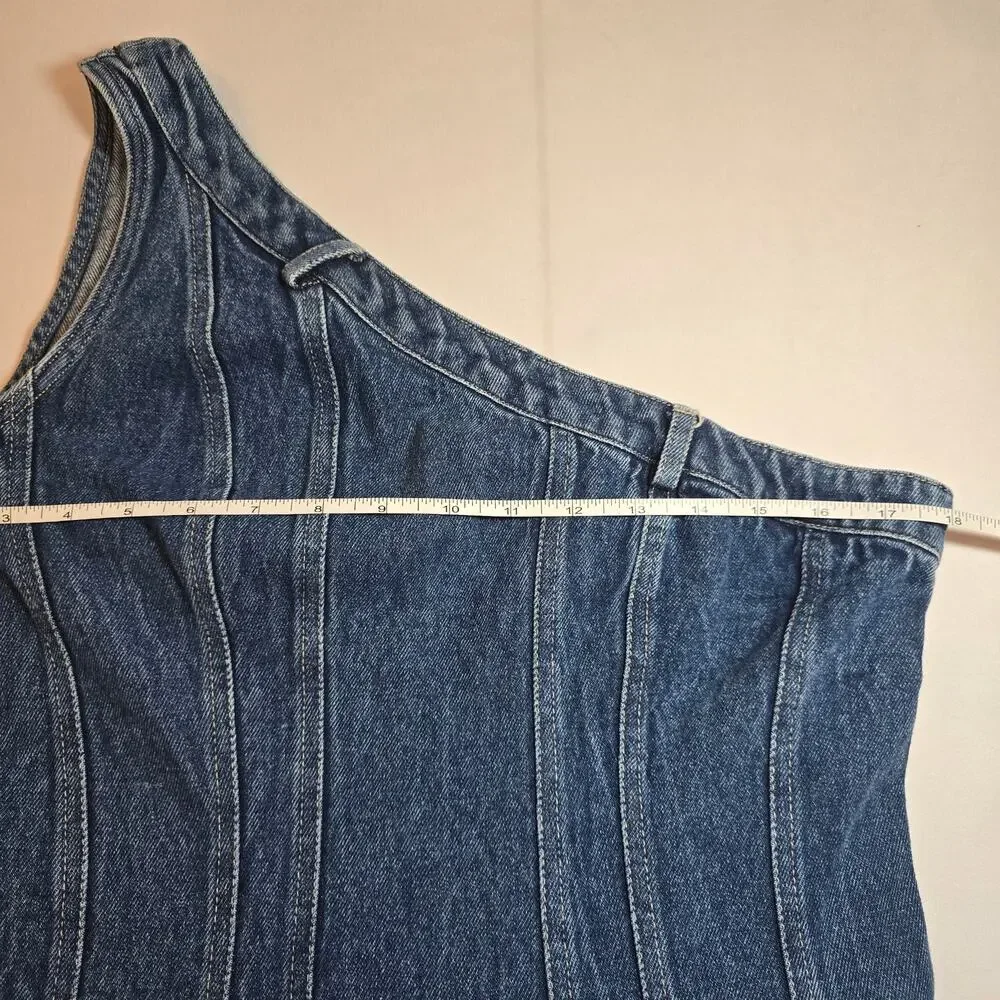 Anthropologie  Forever That Girl Camila One Shoulder Denim Dress - Picture 8 of 10